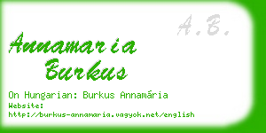 annamaria burkus business card
